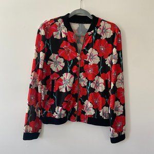 Boutique Lightweight Bomber Jacket (Floral - Sz. Small)